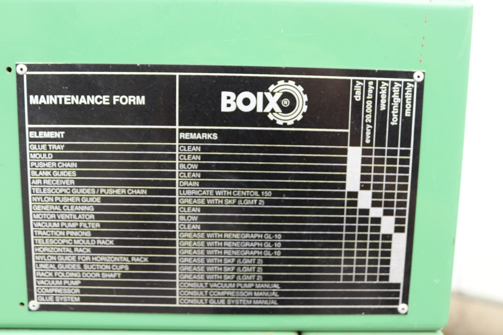 Boix FB-20 box folding machine
