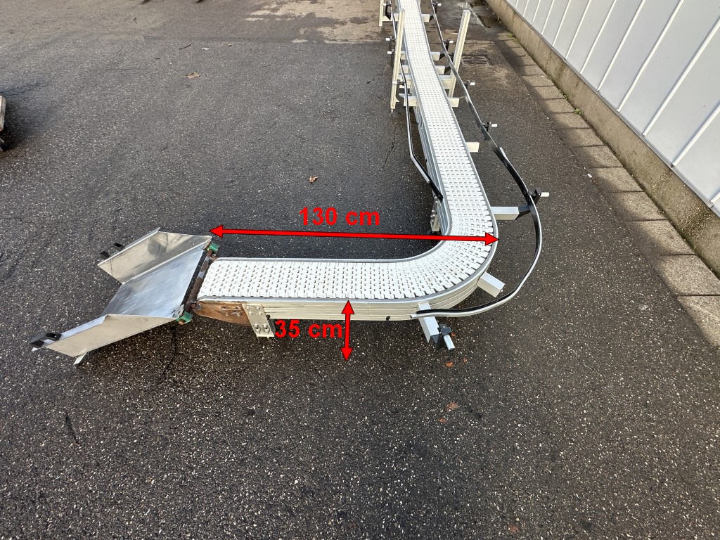 FS solutions Криволинейный конвейер с модульным ремнем 725+изгиб 90°