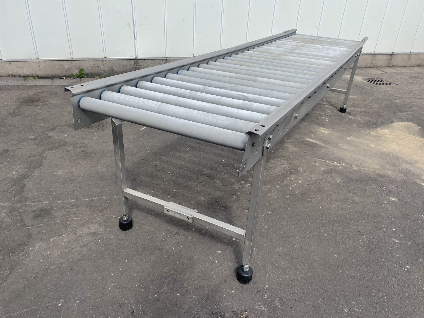 Роликовый конвейер из нержавеющей стали 280 x 65 см