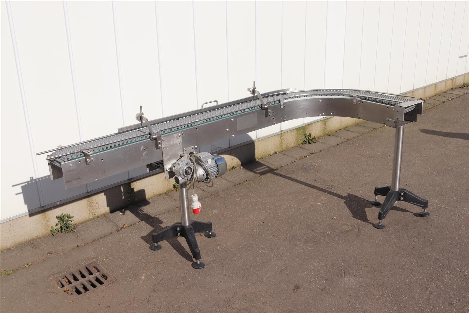 Изогнутый конвейер из нержавеющей стали 90°
