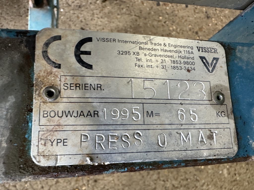 Visser press-o-mat пневматический пресс для подносов