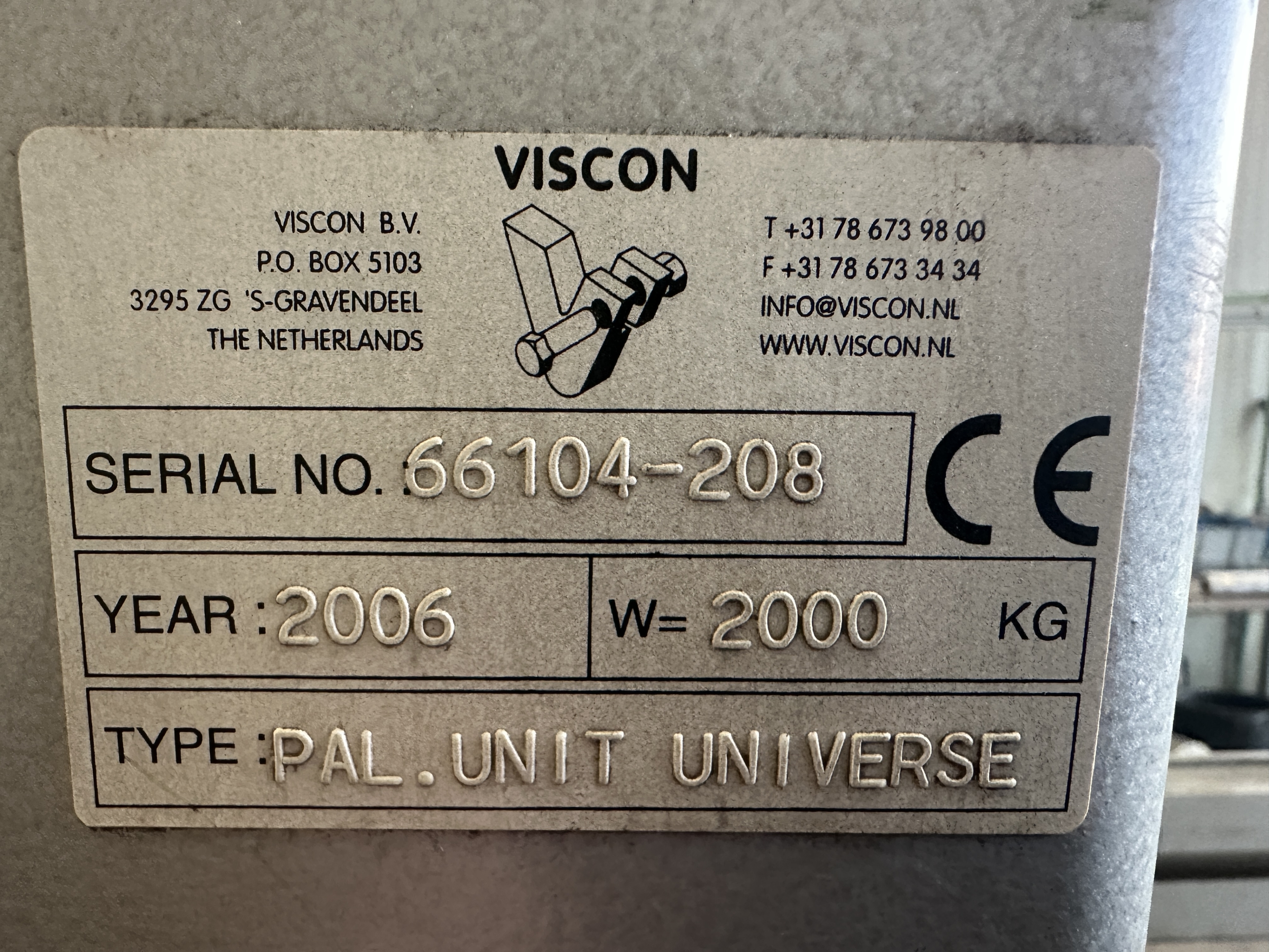 Viscon Паллетайзер с приводным роликовым конвейером 600 x 60 см