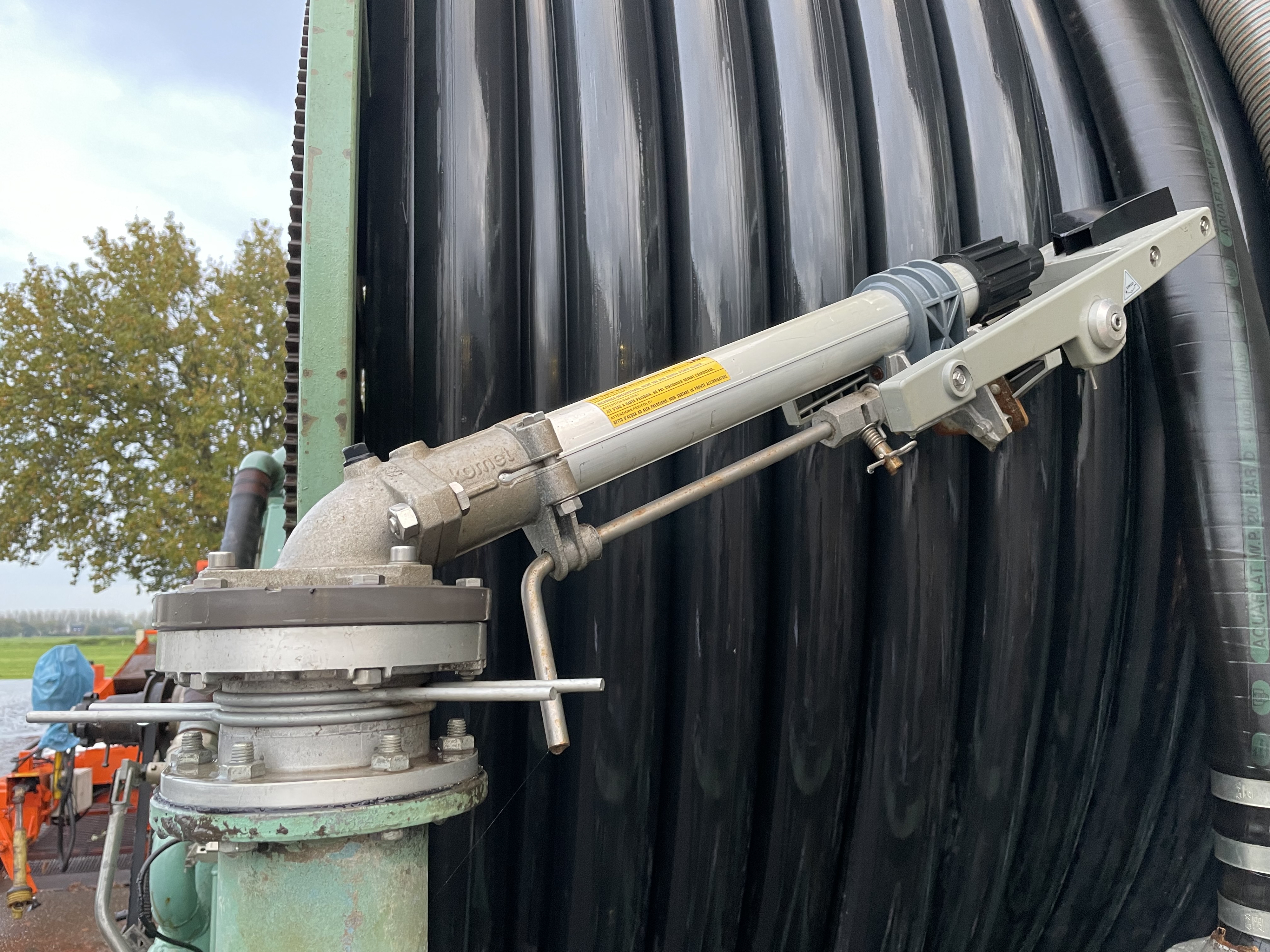 Ferbo irrigation hosereel 430 meter, 100 mm, with pump