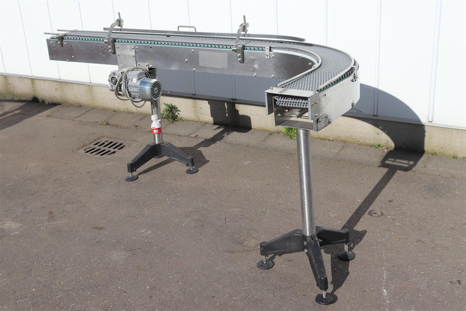 Изогнутый конвейер из нержавеющей стали 90°