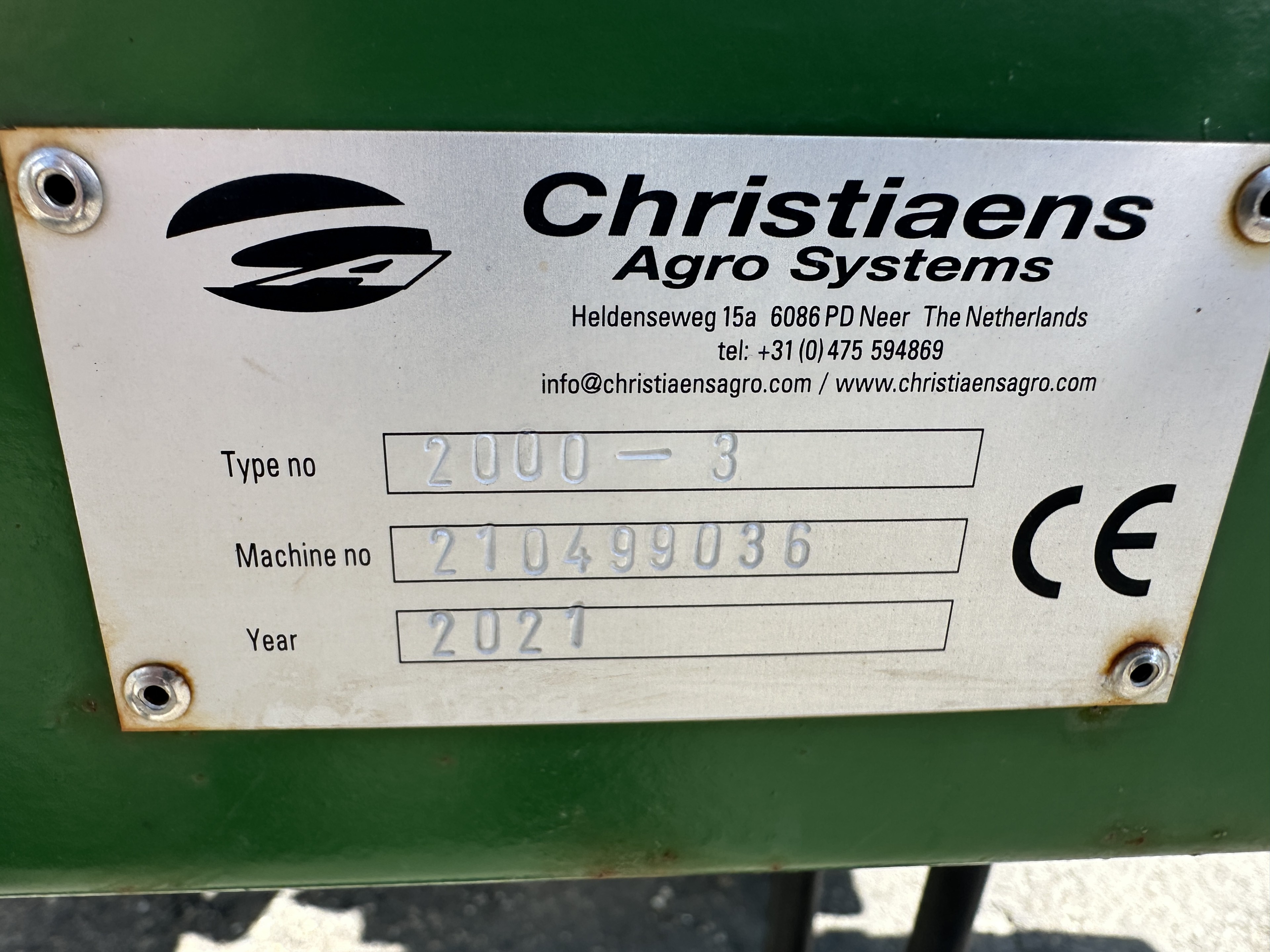 Christiaens 2000-3 Прополочная борона С гидравлическим приводом