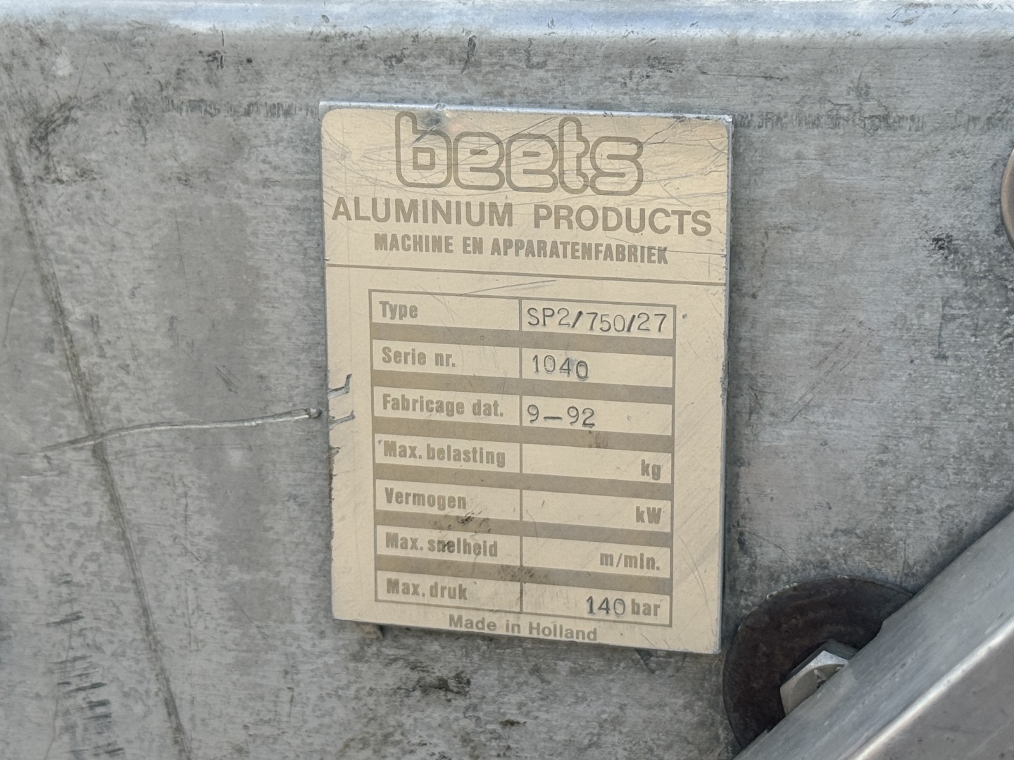 Beets SP2/750/27 Уборочный конвейер 750 x 27 см