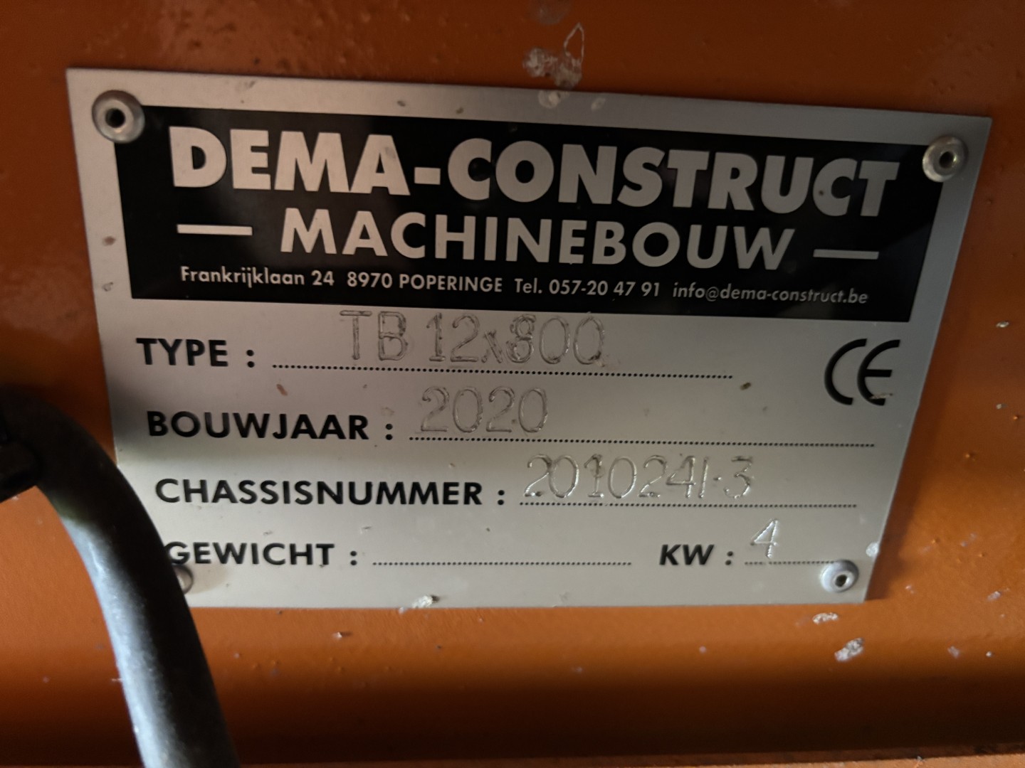 Dema TB12x800 Элеваторный конвейер 1200 x 80 см
