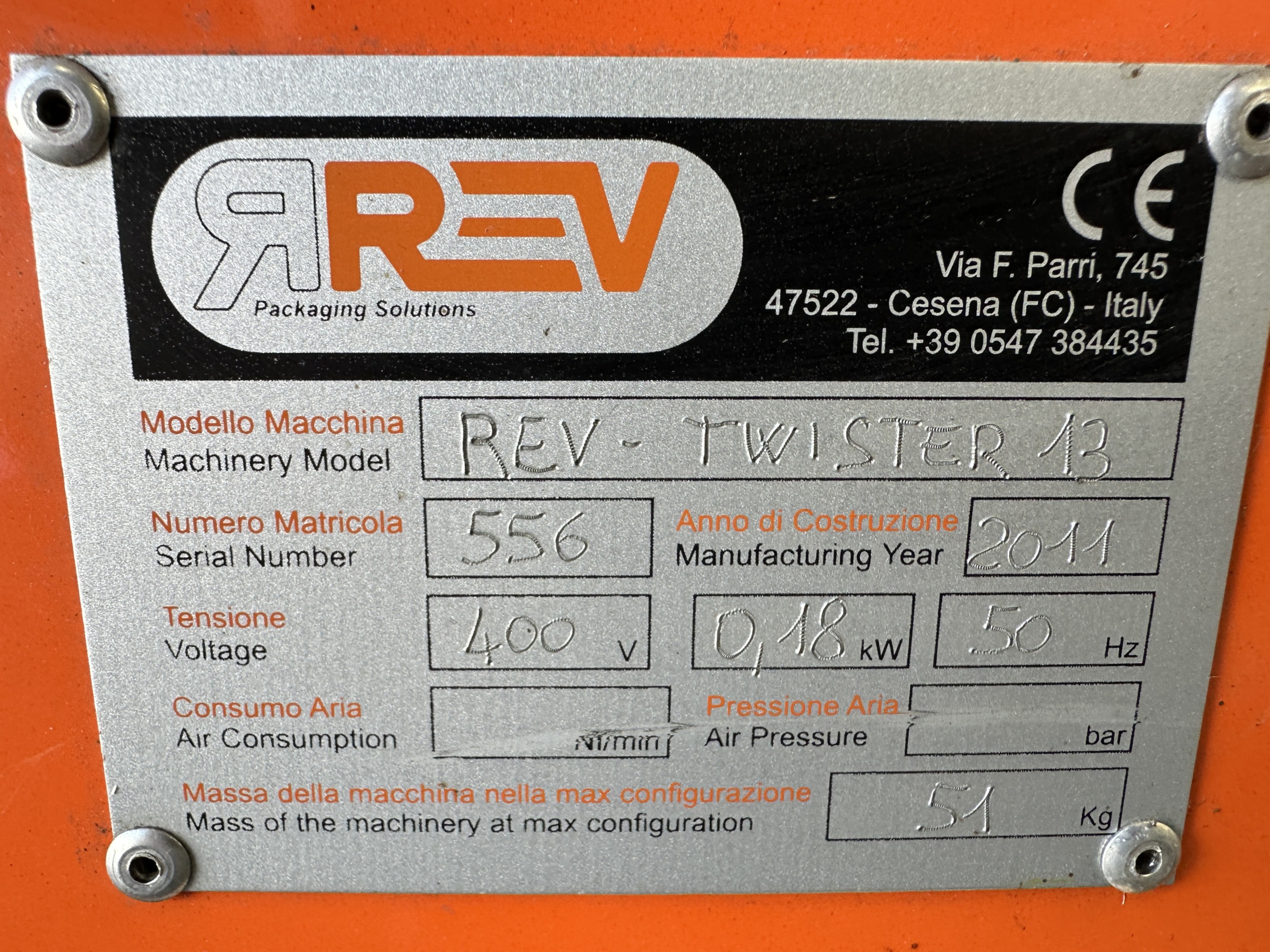 Rev Packaging Solutions Twister 130 см
