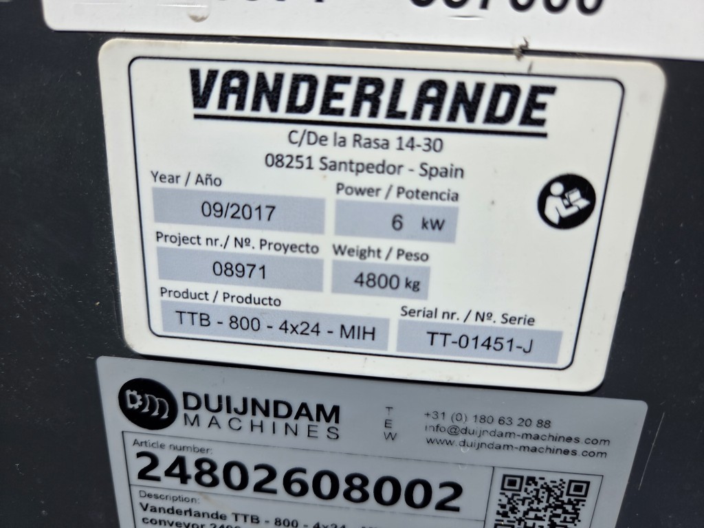 Vanderlande TTB - 800 - 4x24 - MIH 4-секционный телескопический конвейер, 2400 x 80 см