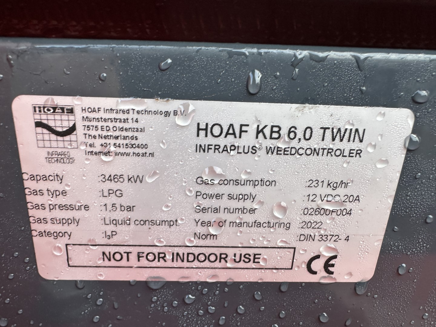 Hoaf KB6.0 Twin Выжигатель травы новый