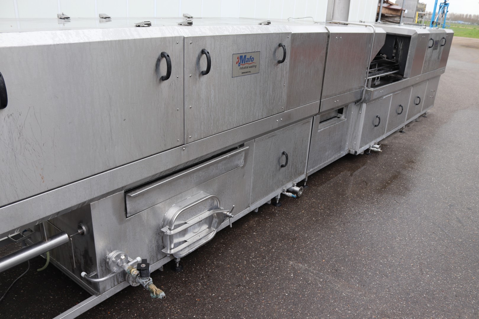 Промышленная машина для мойки лотков и ящиков Mafo с сушкой 340MGN + 370MA