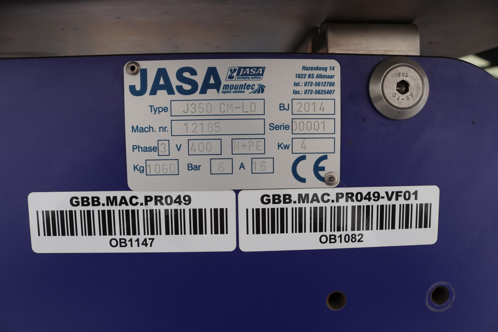 Jasa J350 CM-LD vertical flowpacker / bagger, incl. Herma printer