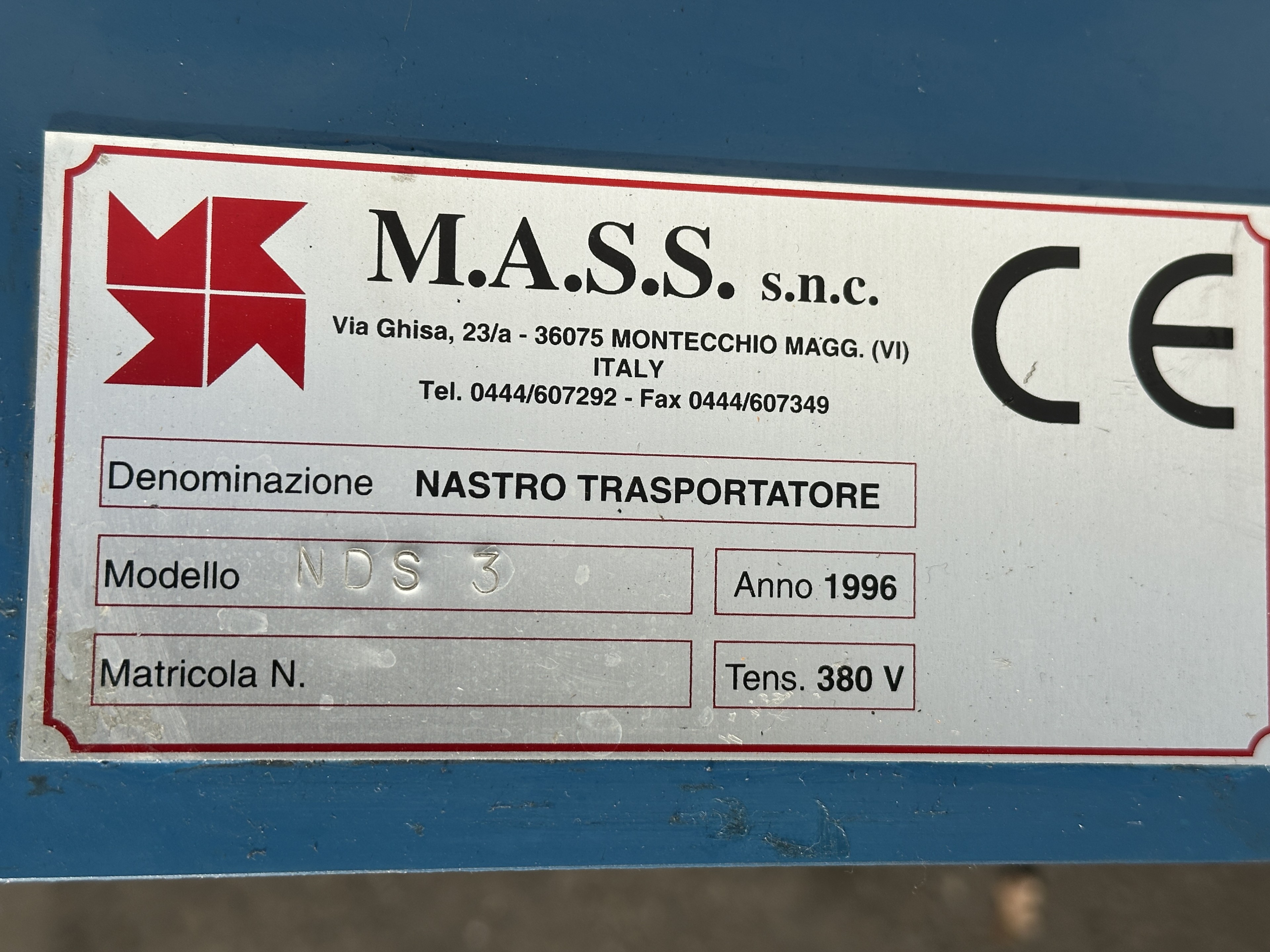 MASS NDS3 Элеваторный конвейер 270 x 45 см